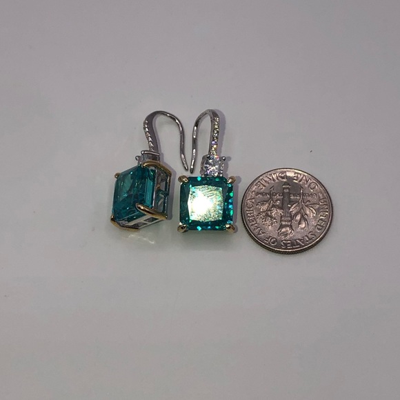 4ct Blue Tourmaline Earrings - Picture 11 of 11